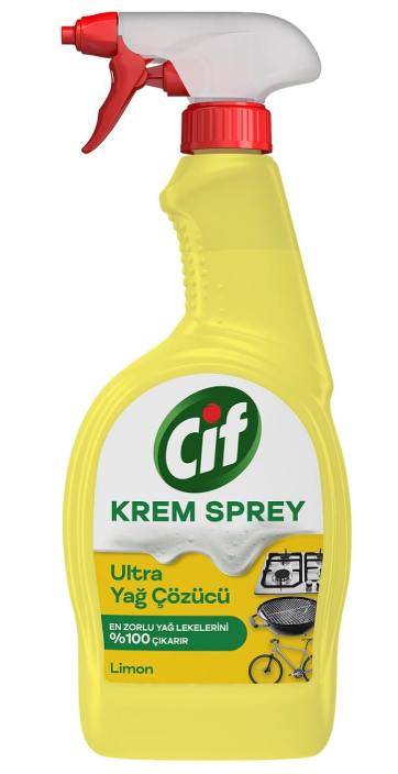 Cif Krem Sprey Ultra Yağ Çözücü Yüzey Temizleyici Limon 750 ml