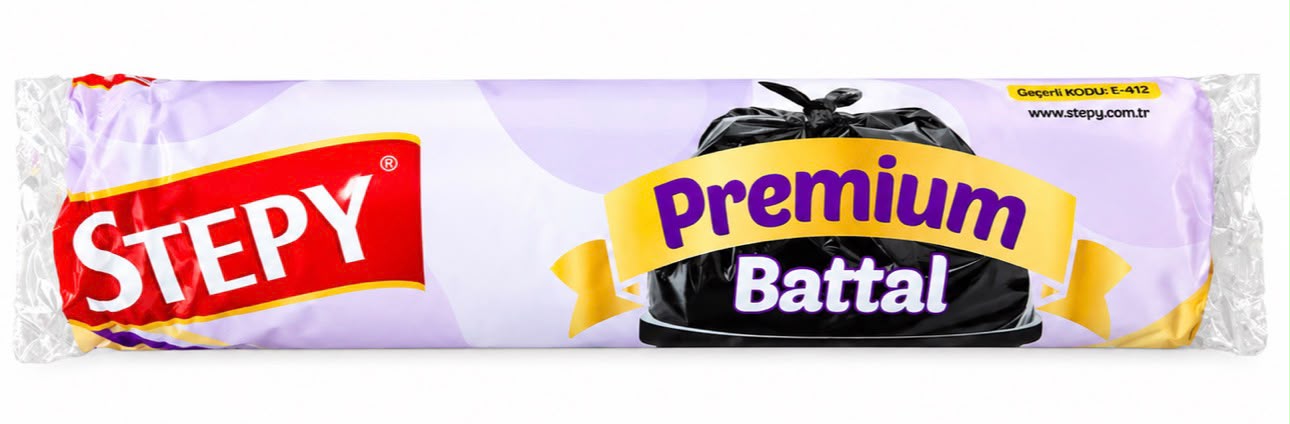 Stepy Premium Battal Çöp Torbası 72x95 300 Gr Siyah Rulo 10’lu