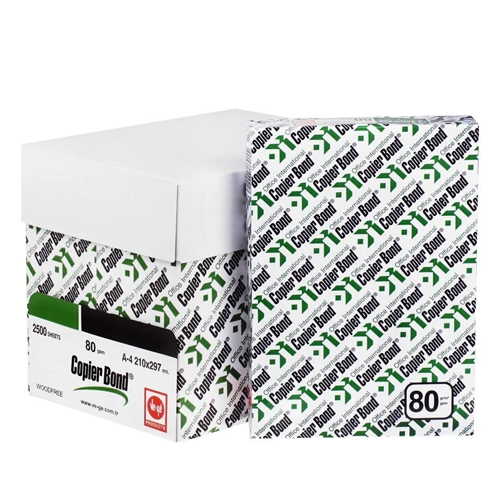 Copier Bond A4 Fotokopi Kağıdı 80 gr 1 Koli (5 Paket 2500 sayfa)