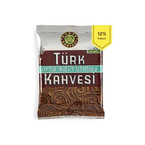 Kahve Dünyası Orta Kavrulmuş Türk Kahvesi 100 gr 12'li Paket