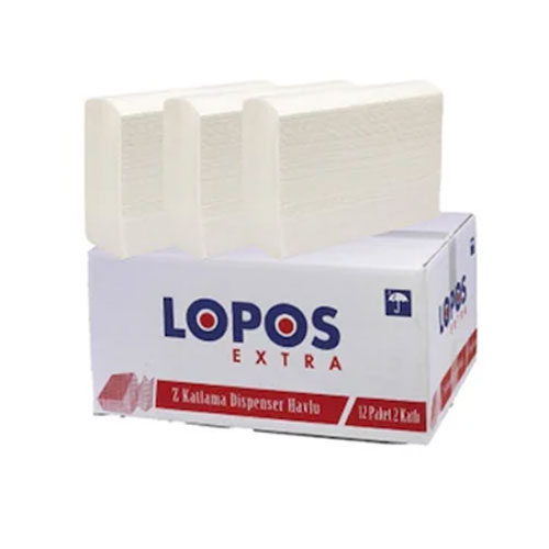 Lopos Z Katlama Havlu 19X22,5cm 1Koli (12Paket) 120 Yaprak 10 Koli