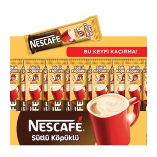 Nescafe 3'ü 1 Arada Sütlü Köpüklü 17,4 gr 72`li