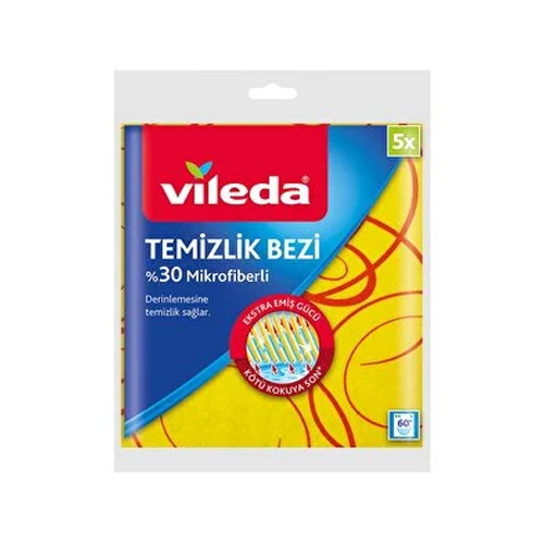 Vileda %30 Mikrofiberli Temizlik Bezi 5'li Paket