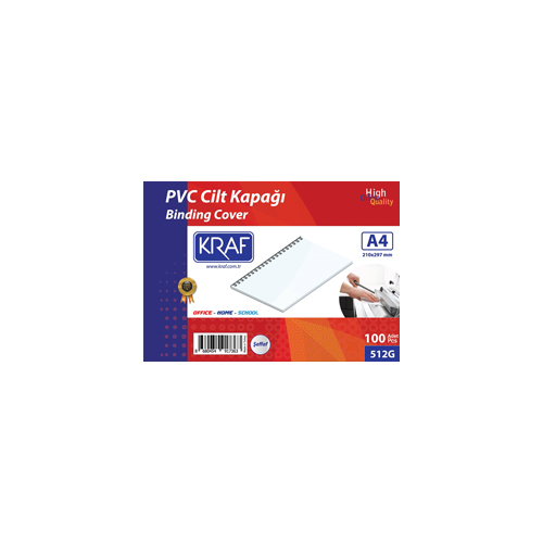 KRAF CİLT KAPAĞI A4 100 LÜ 512G ŞEFFAF