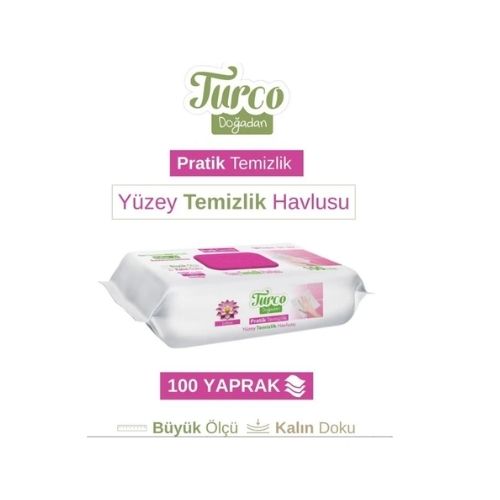 Baby Turco Pratik Yüzey Temizlik Havlusu Lotus 100 Yaprak